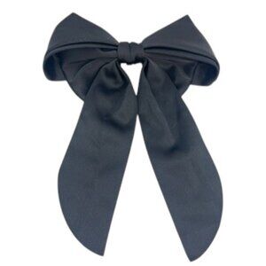 3/$30 BLACK SATIN LARGE HAIR BOW BARRETTE CLIP OVERSIZED RIBBON WHIMSYGOTH